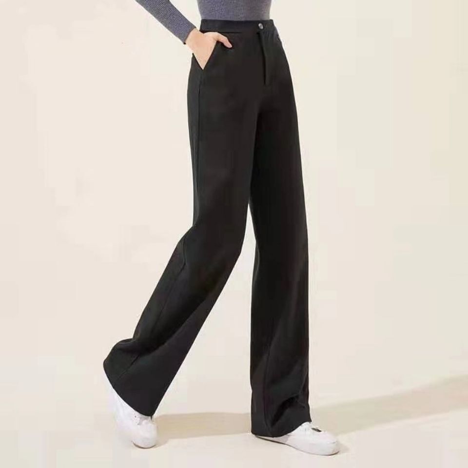 Distressed Wide-Leg High-Waist Trousers