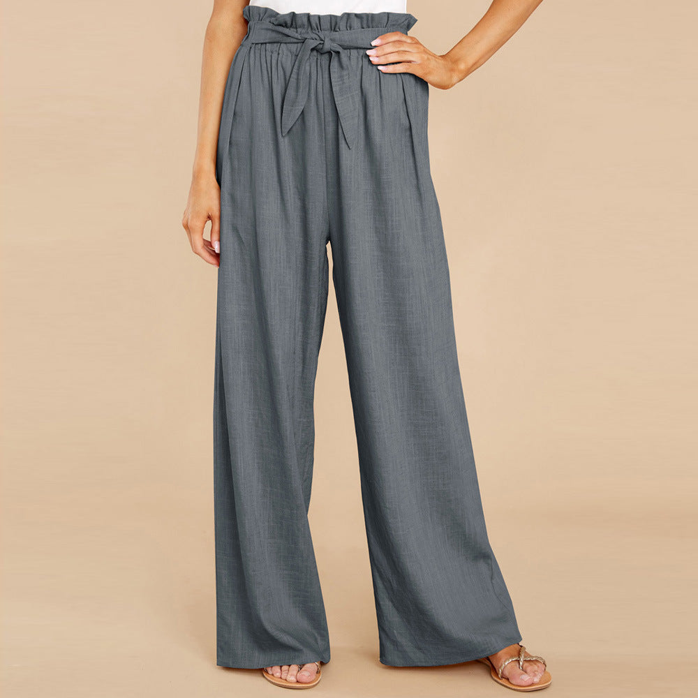 Mid-Waist Wide-Leg Trousers