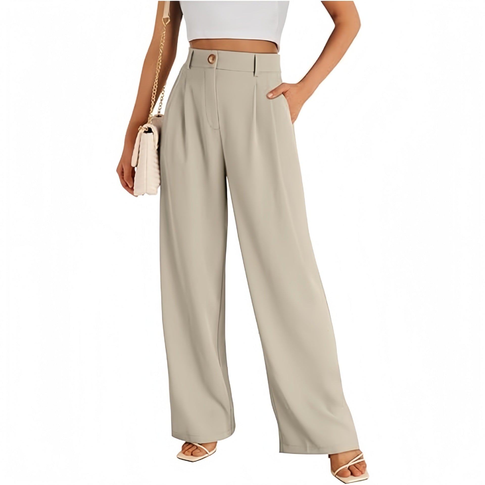 High-Waist Wide-Leg Trousers