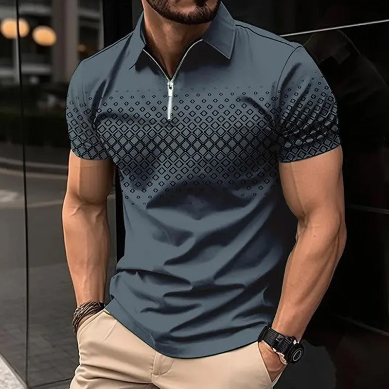Men’s Striped Casual Loose Fit Top – Lightweight Polyester Long Sleeve T-Shirt | Trendy Everyday Streetwear Shirt for All Seasons