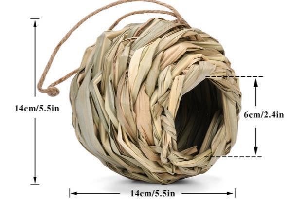 Handcrafted Natural Grass Bird Nest – Cozy Bird House for Small Birds