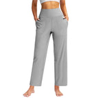 High-Waist Straight-Leg Casual Trousers