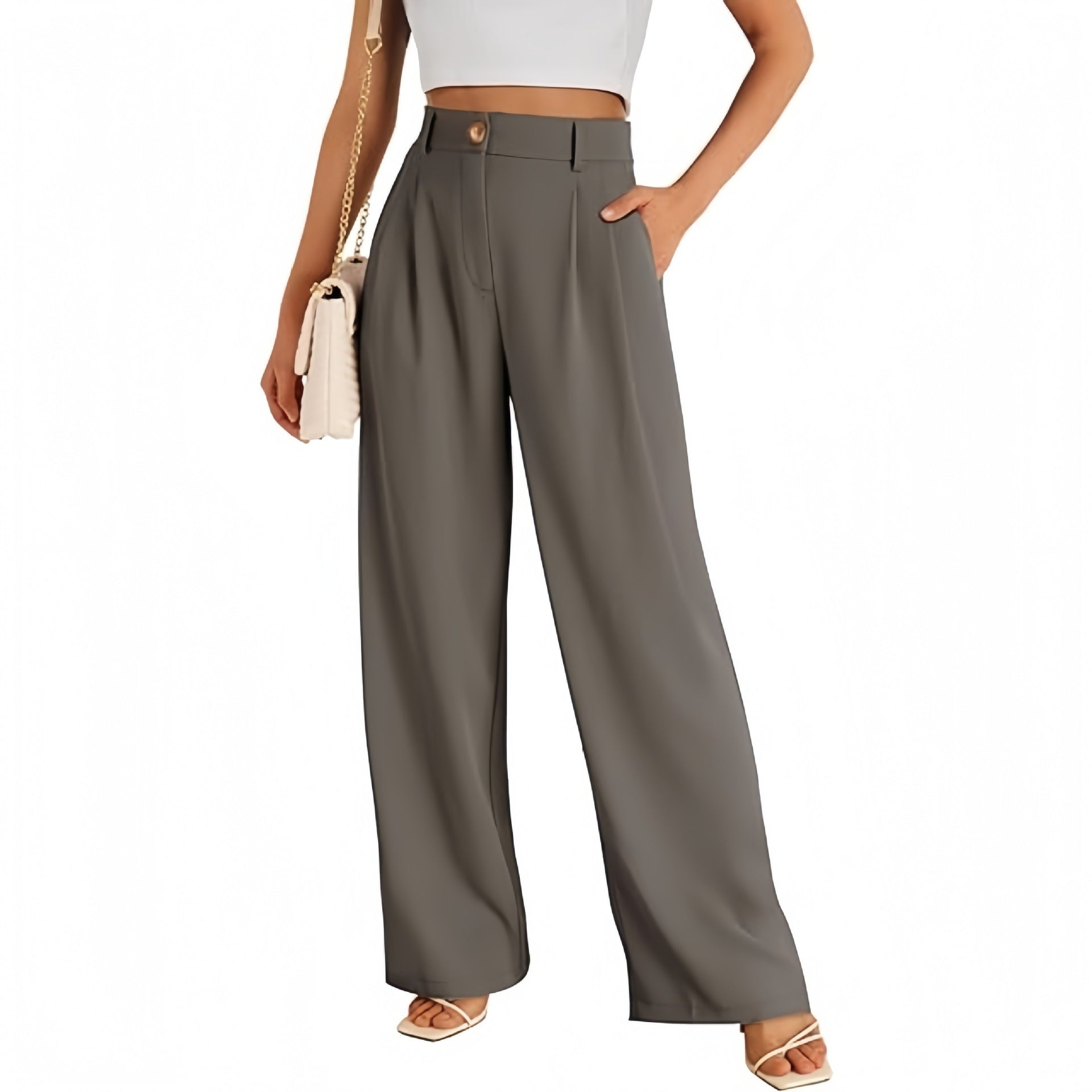 High-Waist Wide-Leg Trousers