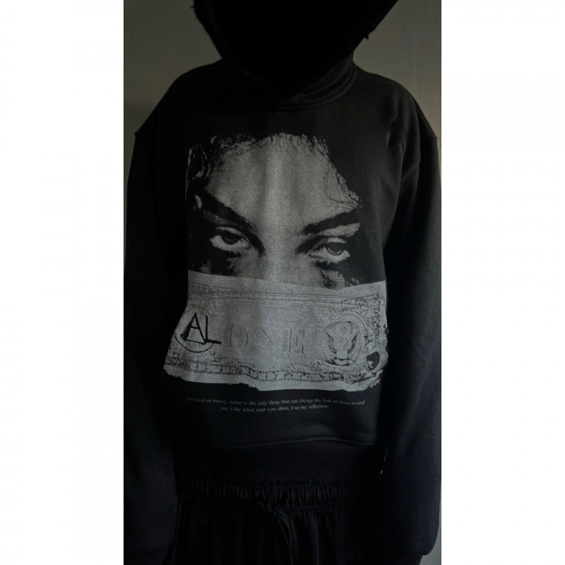 Loose-Fit Cartoon Graphic Hoodie