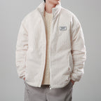 Men’s Corduroy Cardigan Coat – Korean Style Casual Outerwear Jacket | Soft Polyester Fiber, Comfortable Fit & Straight Hem Design