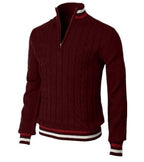 Men’s Casual Stand Collar Jacquard Top – Cotton-Blend Polyester Long Sleeve Shirt | Stylish Everyday Wear with Elegant Textured Design