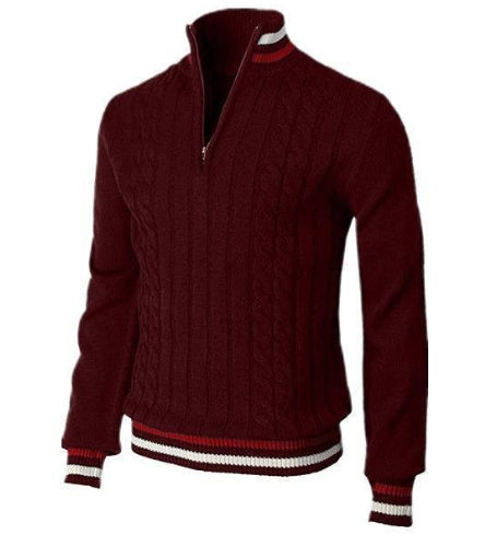 Men’s Casual Stand Collar Jacquard Top – Cotton-Blend Polyester Long Sleeve Shirt | Stylish Everyday Wear with Elegant Textured Design