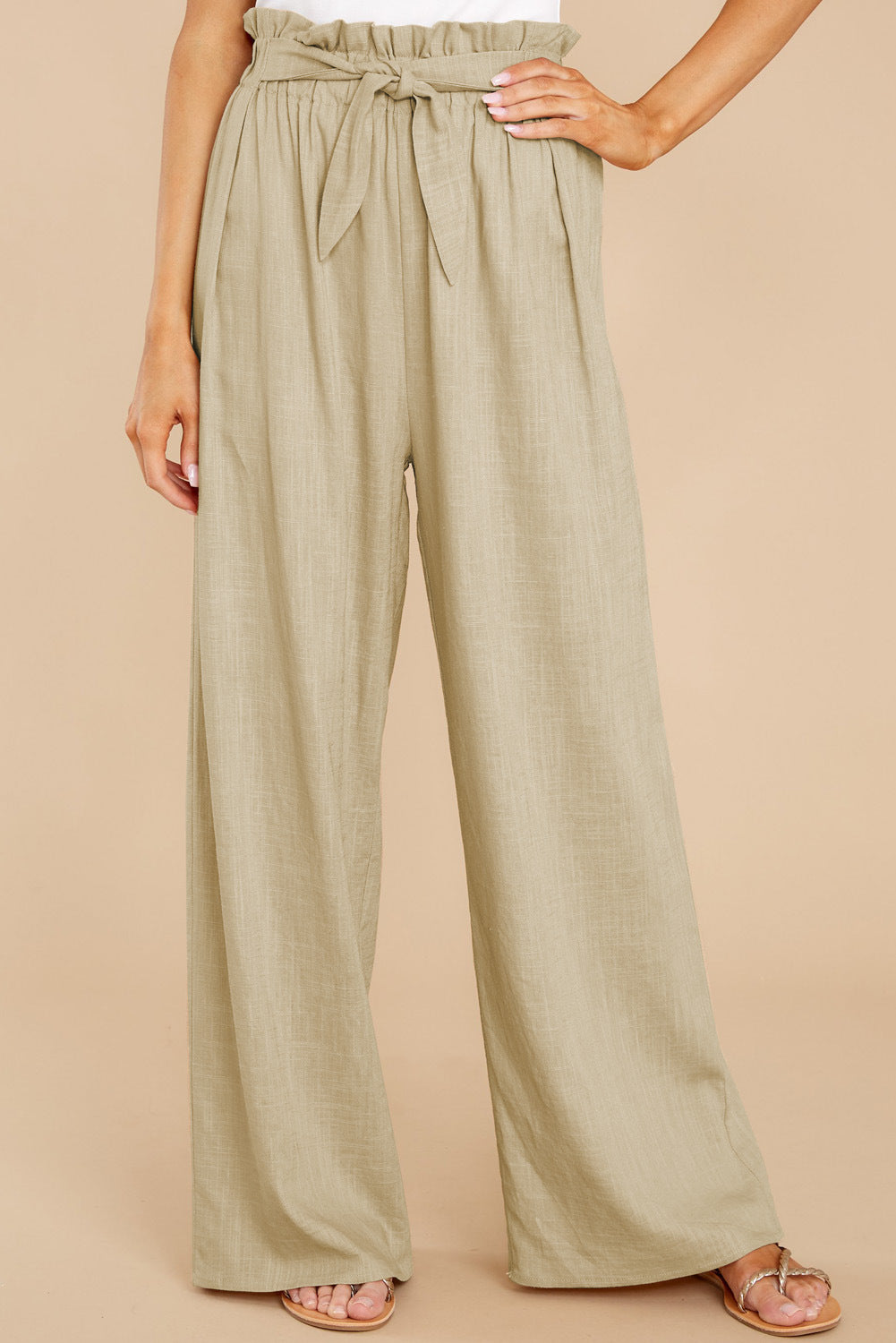 Mid-Waist Wide-Leg Trousers