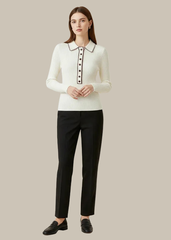 The Retro Contrast Wool-Blend Sweater