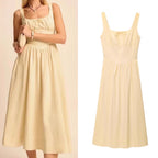Slim-fit Bow-tied Strap Dress For Women