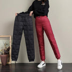 High-Waist Cotton Blend Straight-Fit Trousers