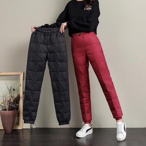 High-Waist Cotton Blend Straight-Fit Trousers