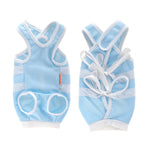 Breathable Cable Tie Surgical Gown for Pets – Casual Polyester Pet Clothes in Blue & White