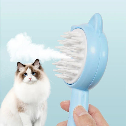 Pet Grooming Steam Brush – Electric Hair Remover & Massage Comb for Cats & Dogs | Rechargeable Fur Cleaner