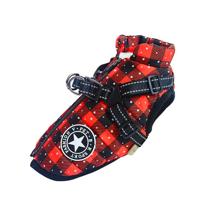 Waterproof Cotton Dog Vest – Comfortable & Stylish in Red, Army Green, Navy Blue, Black & Purple