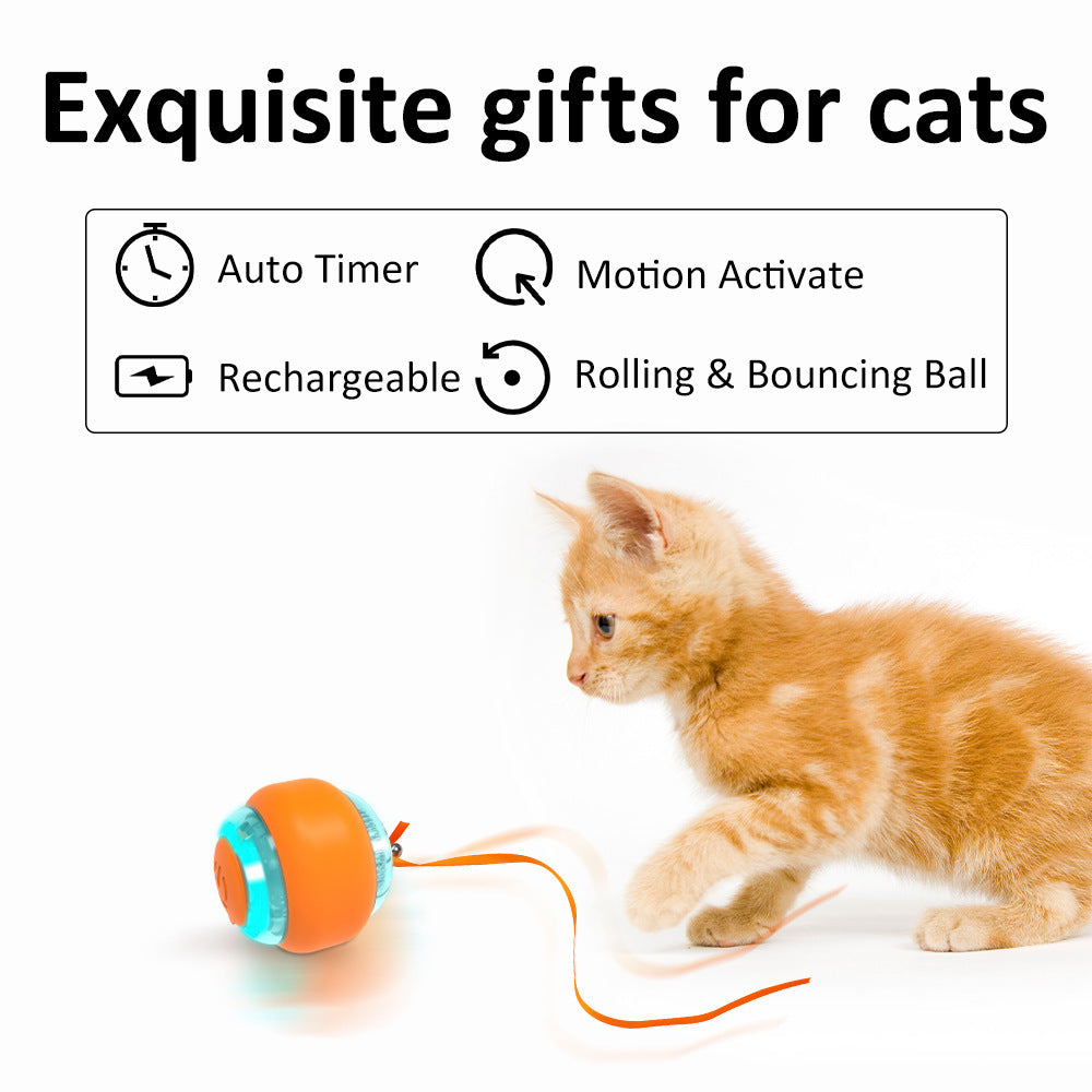 Interactive Smart Bouncing Ball for Pets – Rechargeable Silicone Toy