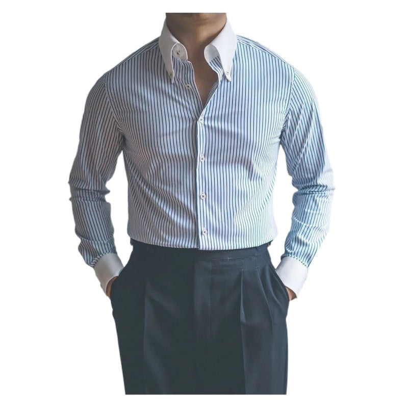 Slim-Fit Wool-Lined Business Shirt
