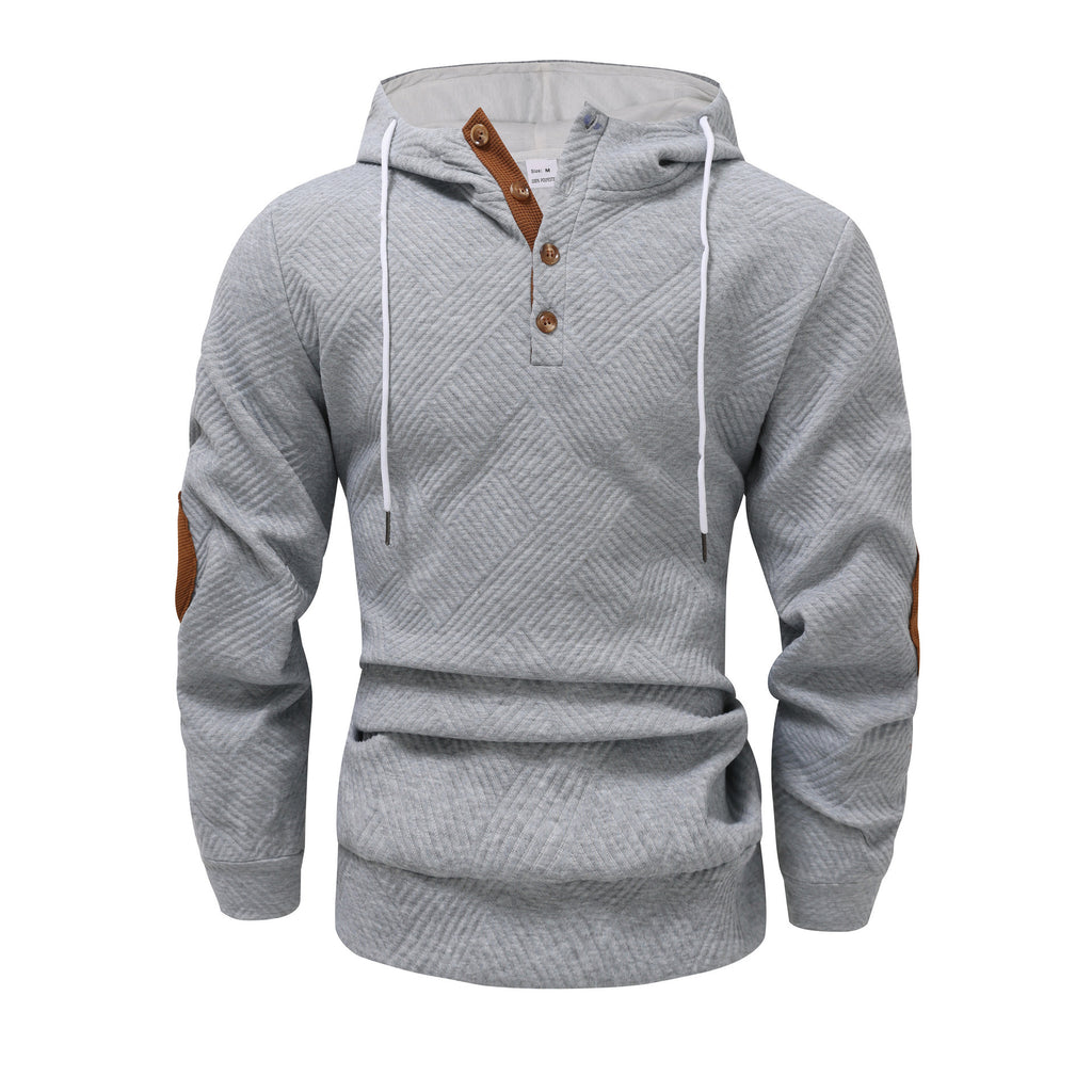 Men’s Hooded Pullover Sweatshirt – Classic Long Sleeve Polyester Hoodie for Everyday Casual Wear
