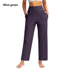 High-Waist Straight-Leg Casual Trousers