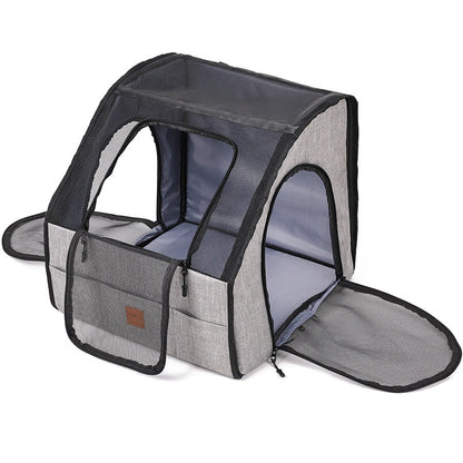 Portable Pet Travel Carrier for Dogs – Foldable Dog Car Seat & Crate