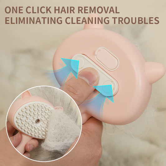 Pet Grooming Steam Brush – Electric Hair Remover & Massage Comb for Cats & Dogs | Rechargeable Fur Cleaner