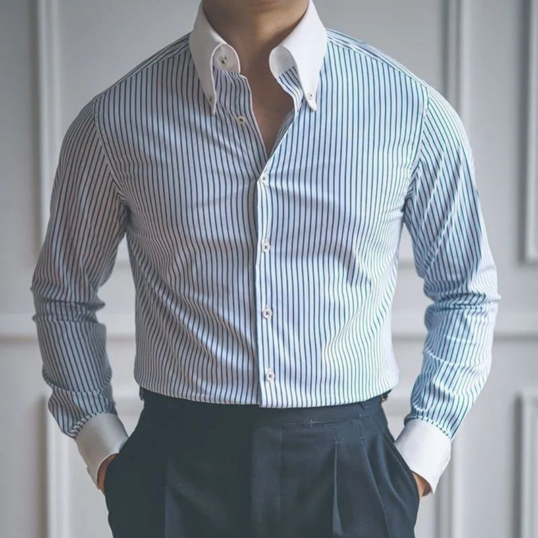 Slim-Fit Wool-Lined Business Shirt