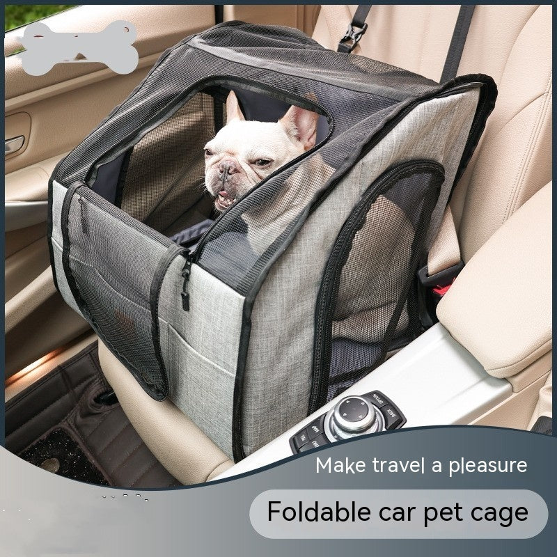 Portable Pet Travel Carrier for Dogs – Foldable Dog Car Seat & Crate