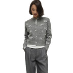 Women’s Bow Knit Cardigan – Korean Casual Loose Fit Acrylic Sweater for Everyday Wear