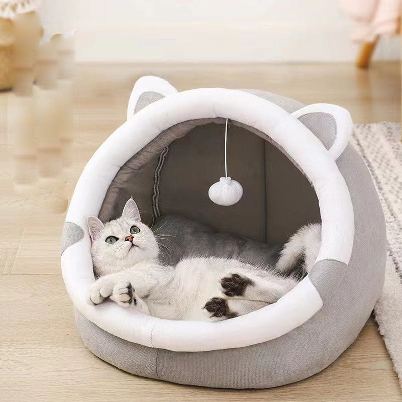 Cute Animal Plush Toys for Cats - Soft & Cozy Bedding Mat for Small Cats (Up to 6 Kg) - Pink Mickey, Camel, Grey Squirrel, Flat Head & Pink Ear Cat Designs