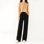 High-Waist Wool Tapered Trousers