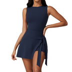 Women’s Solid Color Fitness & Running Dress – Stylish Activewear for Everyday Comfort