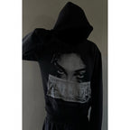 Loose-Fit Cartoon Graphic Hoodie
