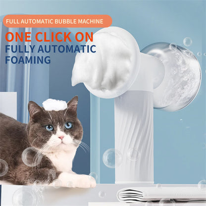 Silicone Self-Foaming Pet Bath Brush with Soap Dispenser