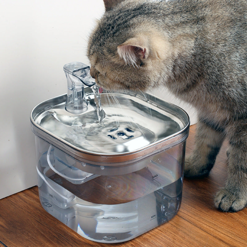 Premium Stainless Steel Pet Water Fountain – 2L Automatic Cat & Dog Water Dispenser
