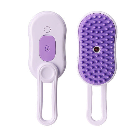 Steam Pet Grooming Brush with Spray Function – Anti-Static & Deodorizing Cat & Dog Hair Brush for Shedding, Knot Removal, and Massage – USB Rechargeable & 360° Rotating Handle