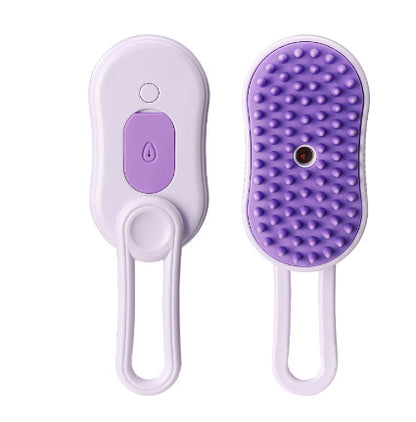 Steam Pet Grooming Brush with Spray Function – Anti-Static & Deodorizing Cat & Dog Hair Brush for Shedding, Knot Removal, and Massage – USB Rechargeable & 360° Rotating Handle