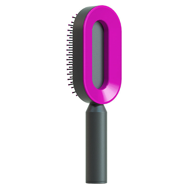 Self-Cleaning Scalp Massage Hair Brush – 3D Air Cushion Anti-Static Detangling Comb for All Hair Types | Pain-Free, No-Pull Hair Brush for Healthy Hair Growth & Frizz-Free Styling