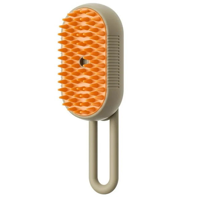 Steam Pet Grooming Brush with Spray Function – Anti-Static & Deodorizing Cat & Dog Hair Brush for Shedding, Knot Removal, and Massage – USB Rechargeable & 360° Rotating Handle