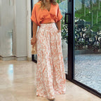 Women’s Solid Color Long Sleeve Polyester Pantsuit – Elegant Two-Piece Trousers Set
