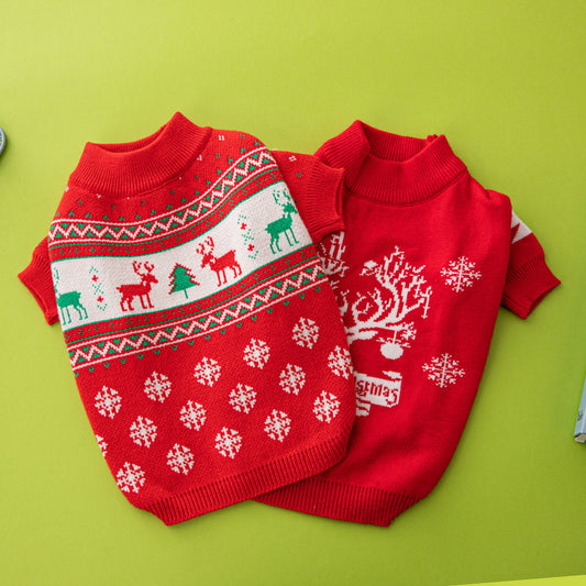 Cozy Knitted Wool Sweater – Europe & America Style with Elk and Christmas Tree Designs
