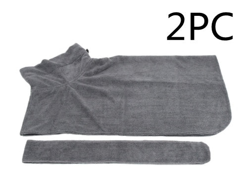 Super Absorbent Dog Bathrobe Towel – Fast Drying Microfiber Pet Drying Coat with Adjustable Neck & Chest Straps – Moisture-Wicking & Soft Dog Towel Robe