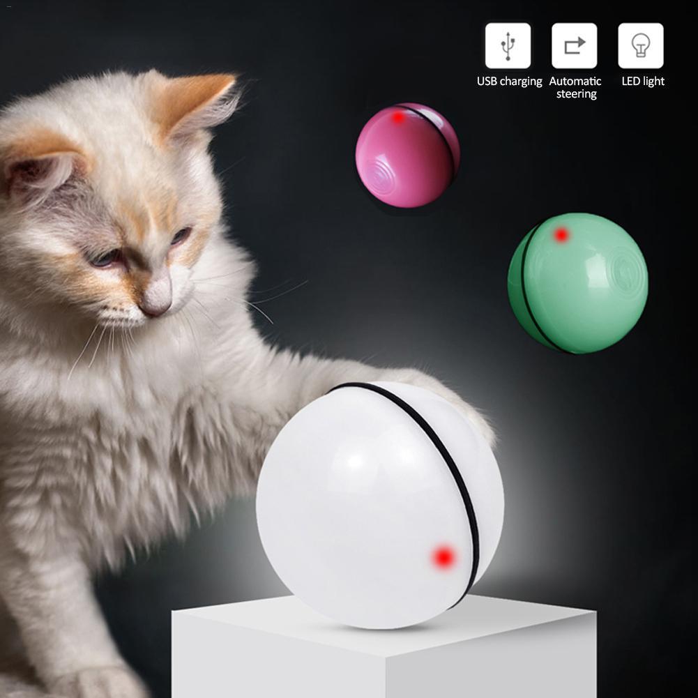 Automatic Interactive Cat Toy Ball with LED Lights & Catnip | USB Rechargeable Pet Toy for Cats & Kittens