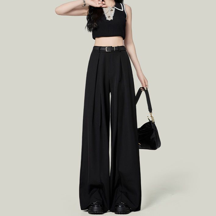 High-Stretch Wide-Leg Statement Trousers