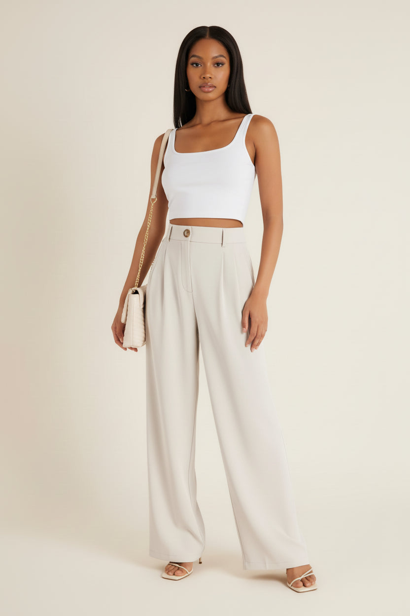 High-Waist Wide-Leg Trousers