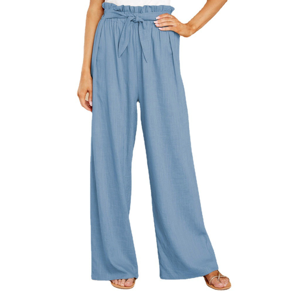 Mid-Waist Wide-Leg Trousers