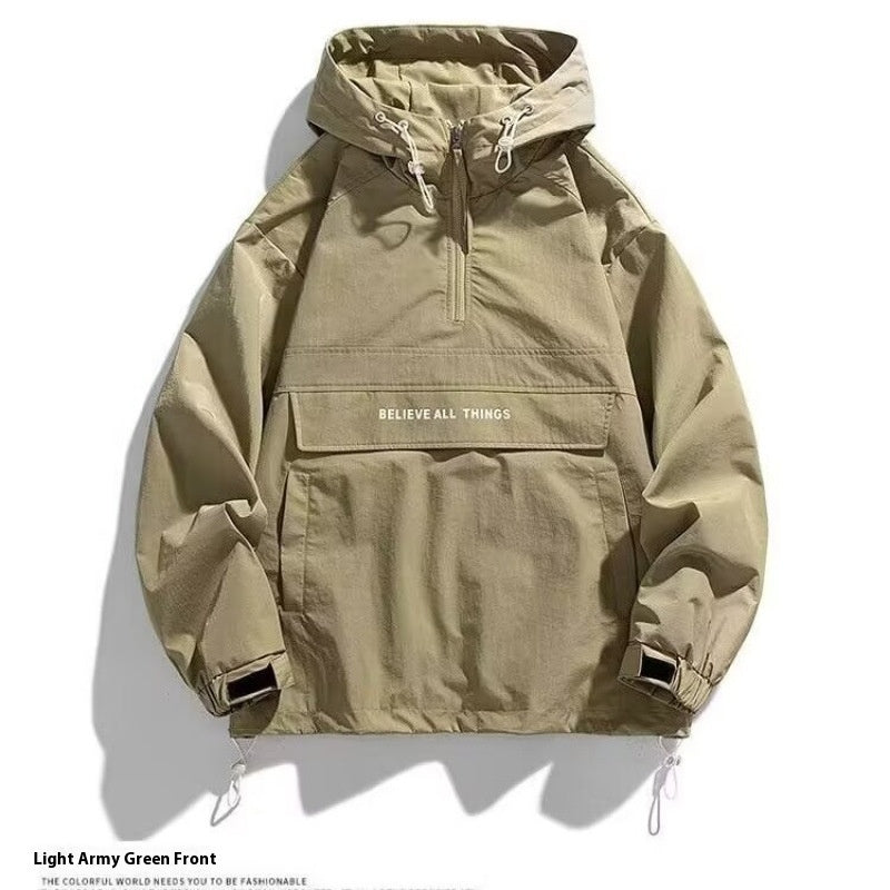 Men’s Casual Hooded Sweatshirt – Youth Long Sleeve Pullover Hoodie for Spring & Autum